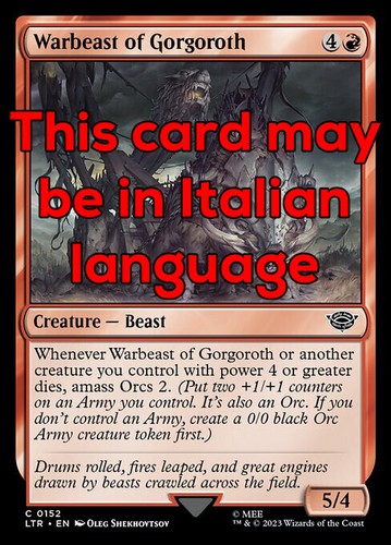 Mtg warbeast gorgoroth foil - mtg,